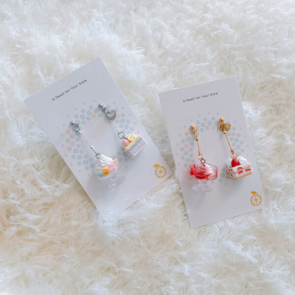 Strawberry cake and ice cream earrings - Image 3