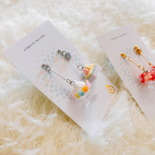 Strawberry cake and ice cream earrings - Image 10