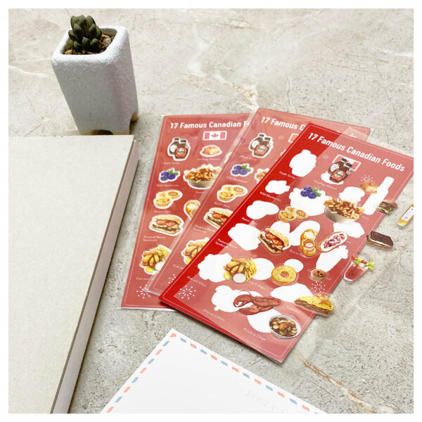 17 Famous Canadian Food | Clear sticker sheet - Image 2