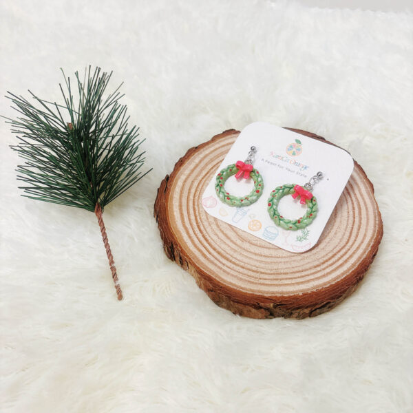 Christmas Wreath Earrings