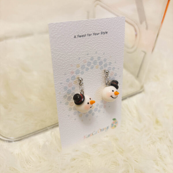 Snowman Earrings - Version B - Image 3