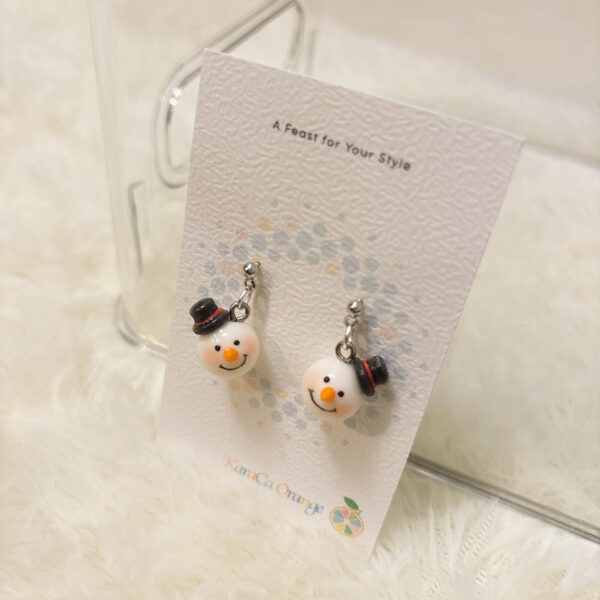 Snowman Earrings - Version B