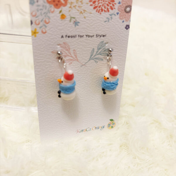 Snowman Earrings - Version A - Image 3