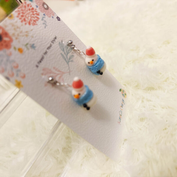 Snowman Earrings - Version A - Image 4