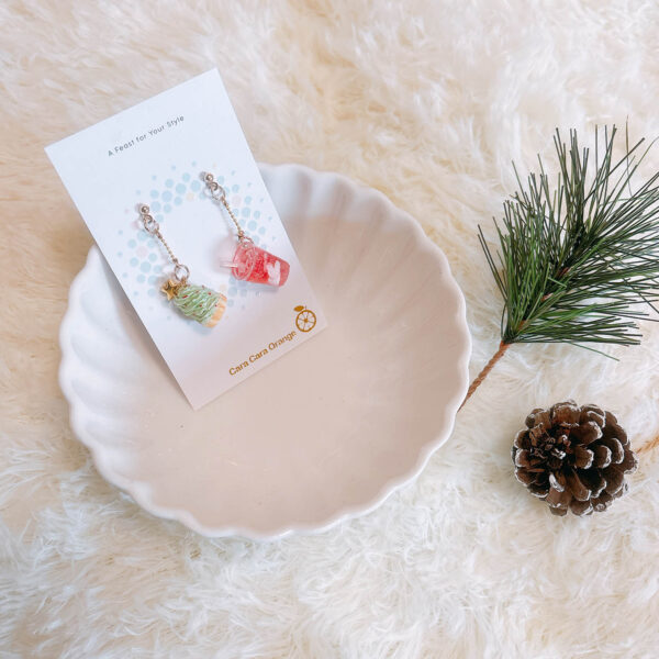 Christmas Tree Tart earrings - Image 2