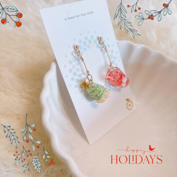 Christmas Tree Tart earrings