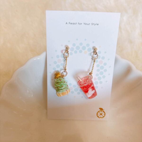 Christmas Tree Tart earrings - Image 3