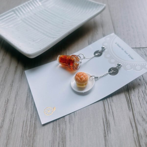 Hong Kong style earrings | Pineapple bun and Lemon tea earrings - Image 3