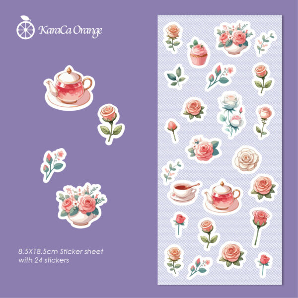 Rose | Flower sticker sheet