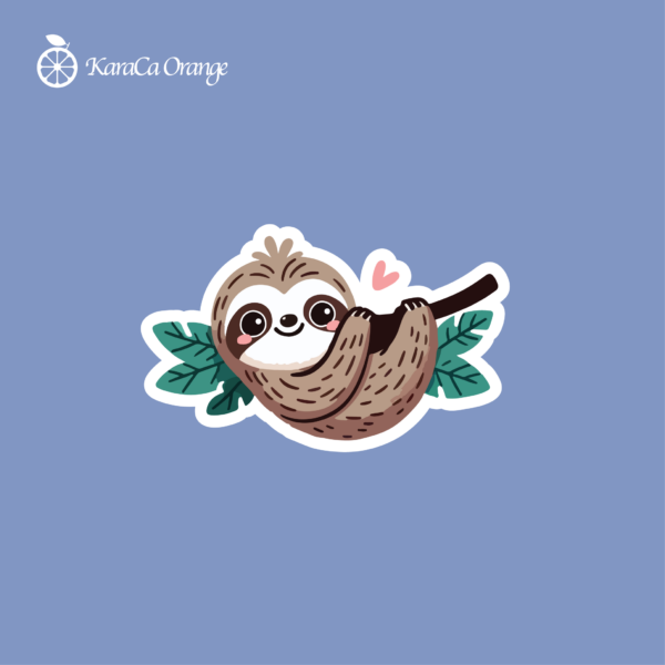 Cute sloth die-cut sticker