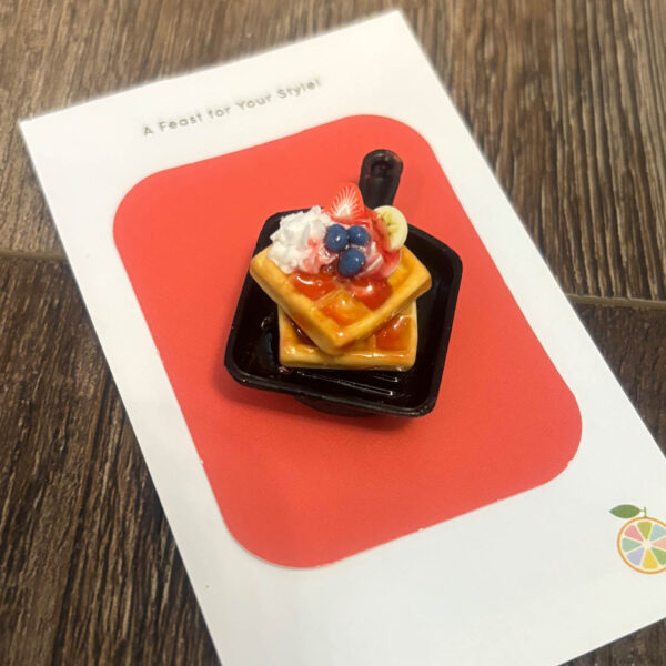 Strawberry Waffles | Breakfast theme Keychain/ Magnet - Image 2