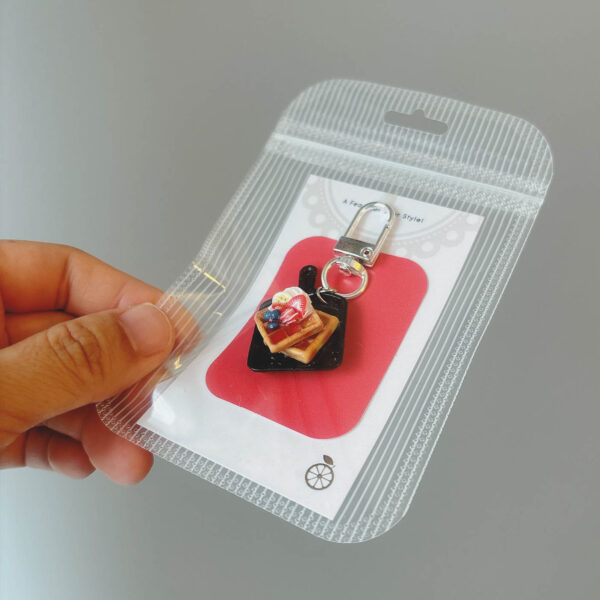 Strawberry Waffles | Breakfast theme Keychain/ Magnet